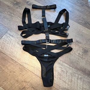 Black Strappy Lingerie Set